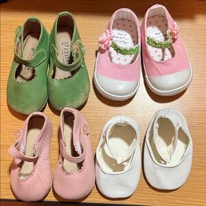 Kids Shoes Set - Green, Pink, and White